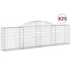 vidaXL Schanskorven 25 st gewelfd 300x30x80/100 cm ijzer