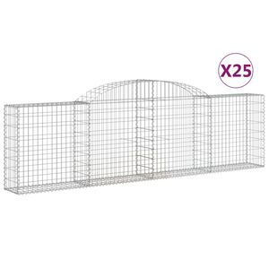 vidaXL Schanskorven 25 st gewelfd 300x30x80/100 cm ijzer