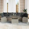 vidaXL Tuin Sofa Set met kussen 8 pcs Lichtgrijs Poly riet