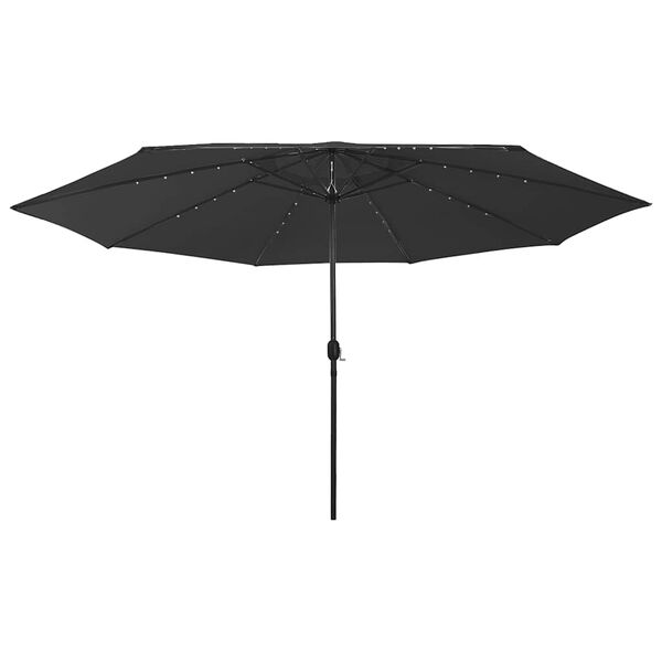 vidaXL Parasol met LED-verlichting 400 cm zwart