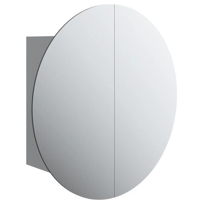 vidaXL Badkamerkast met ronde spiegel en LED 40x40x17,5 cm grijs