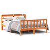 vidaXL Bedframe met hoofdbord massief grenenhout wasbruin 120x190 cm