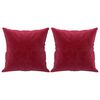 vidaXL Driezitsbank met kussens 180 cm fluweel wijnrood