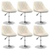 vidaXL Eetkamerstoelen draaibaar 6 st fluweel cr&egrave;mekleurig
