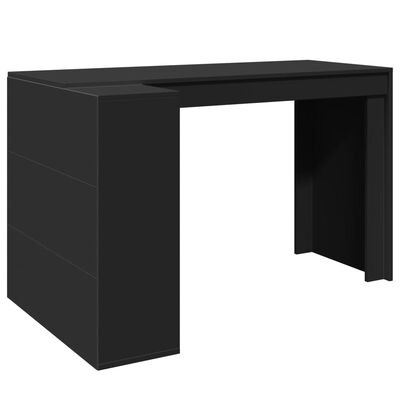 vidaXL Bureau 123,5x73,5x75 cm bewerkt hout zwart