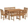 vidaXL 7-delige tuinset 150x90 cm massief teakhout