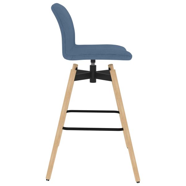 vidaXL Eetkamerstoelen 2 st draaibaar stof blauw