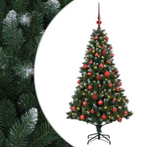 vidaXL Kunstkerstboom met Ballen 120 cm 150 LED's Warmwit