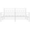vidaXL Bedframe met hoofd- en voeteneinde metaal wit 180x200 cm