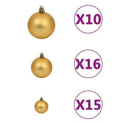vidaXL Kunstkerstboom met verlichting en kerstballen 300 cm wit