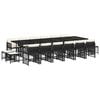 vidaXL 17-delige Tuinset met kussens poly rattan zwart