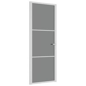 vidaXL Binnendeur 76x201,5 cm ESG-glas en aluminium wit