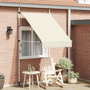 vidaXL Luifel handmatig uittrekbaar 150 cm cr&egrave;me
