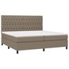 vidaXL Boxspring met matras stof taupe 200x200 cm