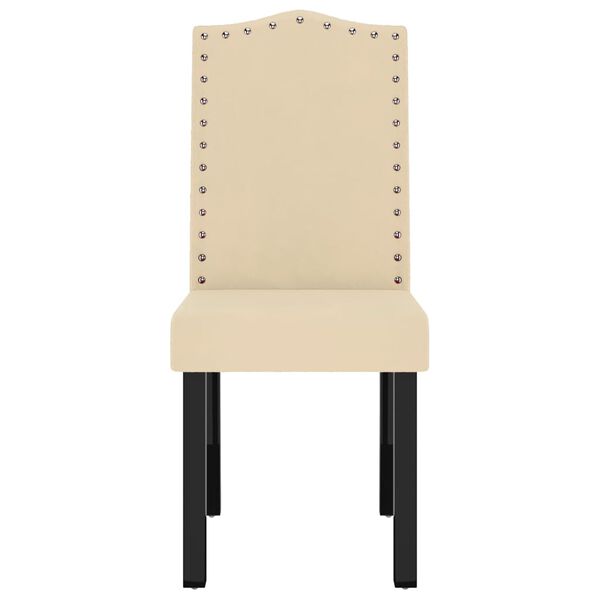 vidaXL Eetkamerstoelen 6 st fluweel cr&egrave;mekleurig