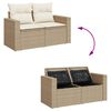 vidaXL 14-delige Loungeset met kussens poly rattan beige