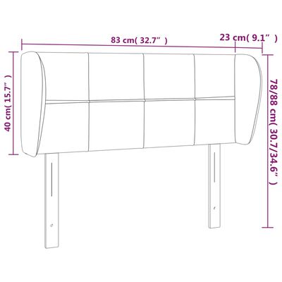 vidaXL Hoofdbord met randen 83x23x78/88 cm stof taupe