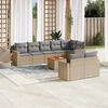 vidaXL 9-delige Loungeset met kussens poly rattan gemengd beige