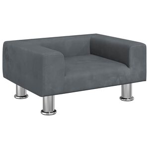 vidaXL Hondenmand 50x40x26,5 cm fluweel donkergrijs