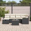 vidaXL Tuin Sofa Set met kussen met opslag 7 pcs Zwart Poly riet