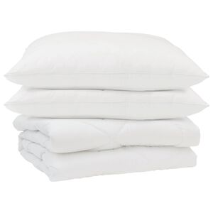 vidaXL Zomer Dekbed met kussen 3 pcs Wit Microfibre