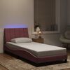 vidaXL Bedframe met LED zonder matras "Hanko" fluweel roze 80x200 cm