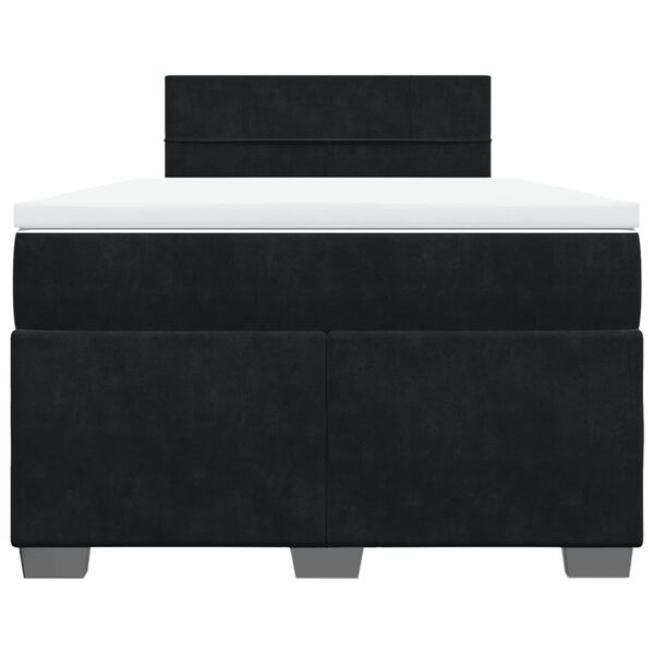 vidaXL Boxspring met matras fluweel zwart 120x190 cm