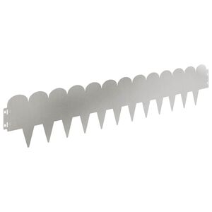 vidaXL Gazonrand 30 pcs 103 x 20 cm Staal Zilverkleurig