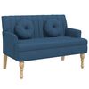 vidaXL Bankje met kussens 113x64,5x75,5 cm stof blauw