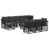 vidaXL Buiten bankenset 11 pcs Zwart en Donkergrijs Polyester