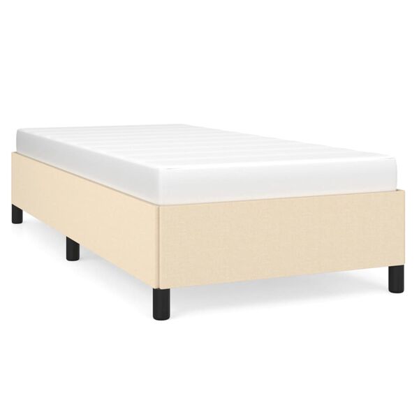 vidaXL Bedframe zonder matras 100x200 cm stof cr&egrave;mekleurig