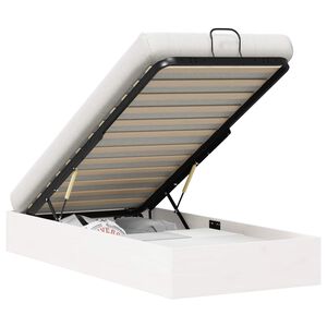 vidaXL Ottoman Bedframe met Opslag Wit 75 x 190 cm Massief grenenhout