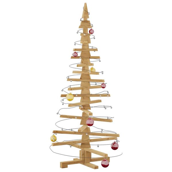 vidaXL Houten kerstboom met standaard Bruin 150 cm Massief grenenhout