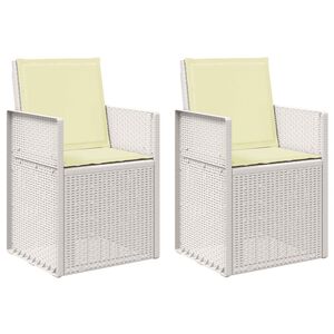 vidaXL Tuin Eetstoelen 2 pcs Wit en cr&egrave;mekleurig PP