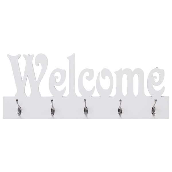 vidaXL Wandkapstok WELCOME 74x29,5 cm wit