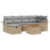 vidaXL Tuinbankenset 7 st Beige poly rattan