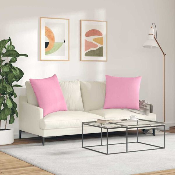 vidaXL Sofa Kussens 2 stuks Roze 60 x 60 cm Stof