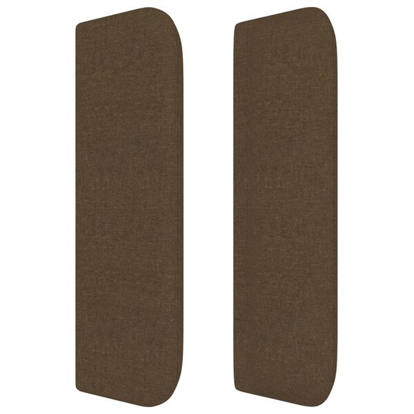 vidaXL Hoofdbord met randen 183x16x78/88 cm stof donkerbruin