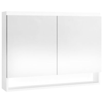 vidaXL Badkamerkast met spiegel 80x15x60 cm MDF glanzend wit