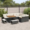 vidaXL Tuin Sofa Set met kussen met opslag 12 pcs Zwart Poly Rattan
