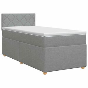vidaXL Boxspringbed met matras Lichtgrijs 90 x 190 cm Stof