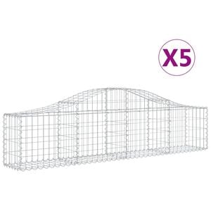 vidaXL Schanskorven 5 st gewelfd 200x30x40/60 cm gegalvaniseerd ijzer