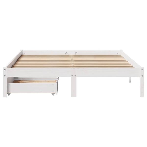 vidaXL Bedframe zonder matras massief grenenhout wit 140x190 cm
