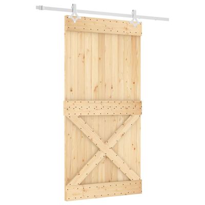 vidaXL Schuifdeur met beslag 100x210 cm massief grenenhout