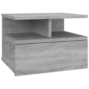vidaXL Nachtkastje zwevend 40x31x27 cm bewerkt hout grijs sonoma eiken