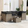 vidaXL 7-delige Loungeset met kussens poly rattan grijs