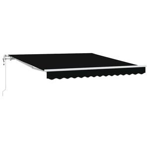 vidaXL Uitschuifbare luifel Zwart 300 x 250 cm Stof en Aluminium