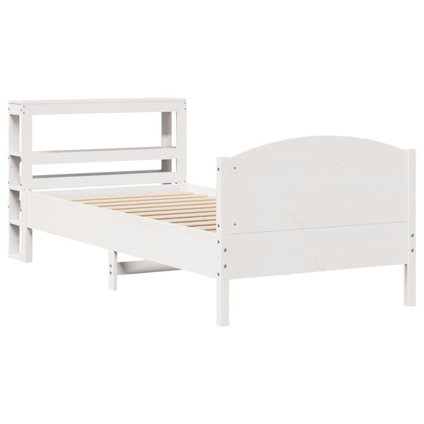 vidaXL Bedframe zonder matras massief grenenhout wit 90x200 cm