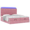 vidaXL Ottoman bed met matrassen en LED's 180x200cm fluweel roze