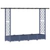 vidaXL Verhoogd Bed met Trellis en Dak Grijs 203 x 40 x 123 cm PP